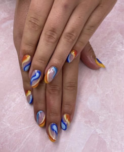 rainbow nail art